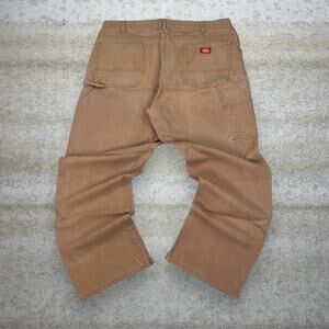 Vintage Y2K Dickies Carpenter Pants 40x32 Baggy Wide Leg Fit Tan Cotton Canvas